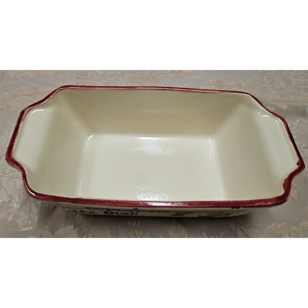 East Texas Pottery Spongeware Loaf Pan Vintage 